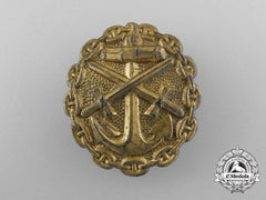 A German Imperial Naval Wound Badge; Gold Grade