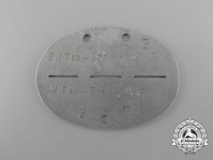 A Third Reich Period Medical Personnel Replacement Battalion 3 Identification Tag
