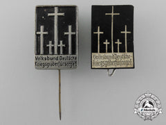 A Set Of Two German War Graves Commission Donation Stickpins And Badges