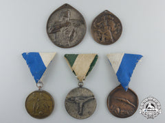 Five Hungarian Sport & Shooting Medals