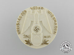 A 1939 Nsdap Wiesbaden District Day Badge By Richard Sieper & Söhne