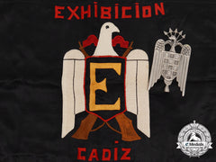 Spain, Fascist State. A Cadiz Exhibition Banner With Falange Union Flagpole Top