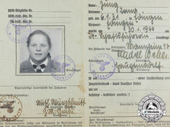 Germany. A Leader Id Card League Of German Girls (Bdm)