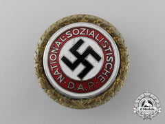 A Nsdap Golden Party Badge By Deschler & Sohn Belonging To W. Fritzsche; Large Version