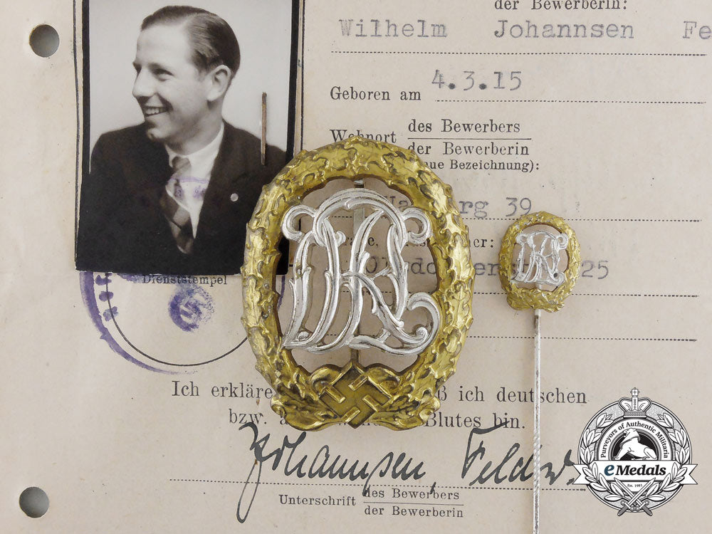 an_nsrl_award_document&_badge_to_wilhelm_johannsen;_with_badge_and_matching_miniature_d_6196_1