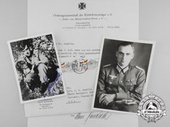 Two Signed Letters & Envelope From Panzer Commander Major Sandrock To Author John R. Angolia
