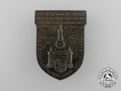 A Fine Quality 1936 Nsdap Schmalkalden District Council Day Badge By Erbe Of Schmalkalden