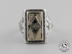 A Fine Quality Manufacture Deutsches Afrikakorps Silver & Gold Ring