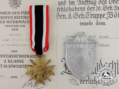 the_lappland_shield_and_kwk2_nd._class,_with_award_documents_d_6629