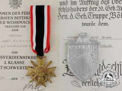 The Lappland Shield And Kwk 2Nd. Class, With Award Documents