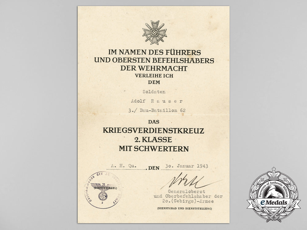 the_lappland_shield_and_kwk2_nd._class,_with_award_documents_d_6637