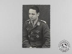 A Postcard Of Luftwaffe Flying Ace Karl-Heinz Weber