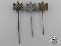 A Lot Of Three National Socialist League Of The Reich For Physical Exercise Stick Pins