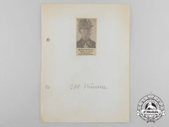 Germany, Ss. A Wartime Daybook Page Signed By Ss-Obersturmbannführer Otto Kumm