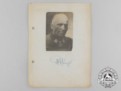 A Wartime Daybook Page Signed By Waffen-Ss Lieutenant General Hermann Prieß