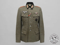 A Field Grey Wehrmacht Artillery Officer’s Tricot Gabardine Tunic