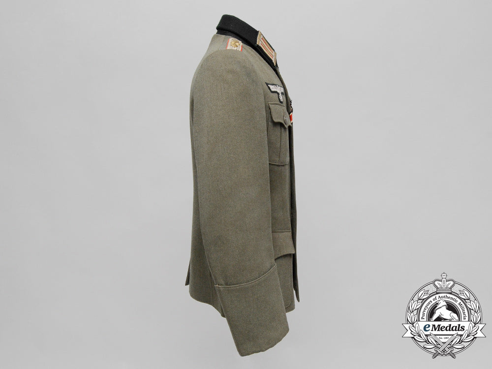 A Field Grey Wehrmacht Artillery Officer's Tricot Gabardine Tunic