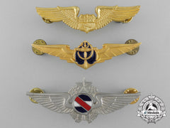 A Lot Of Three South American Air Force Pilot Badges