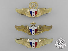 Three Panamanian Air Force (Fuerza Aérea Panameña) Pilot Badges