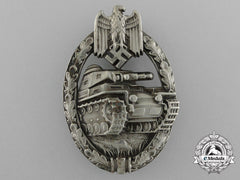 A Highly Desirable Silver Grade Tank Badge By Juncker - In "Neusilber"