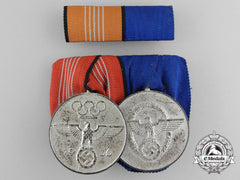A German Police Long Service & Olympic Commemorative Medal Bar
