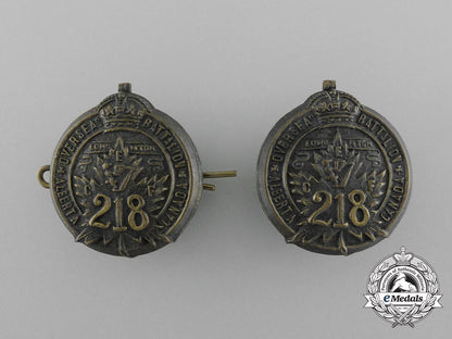 a_first_war218_th_canadian_infantry_battalion_collar_badge_pair_d_7277