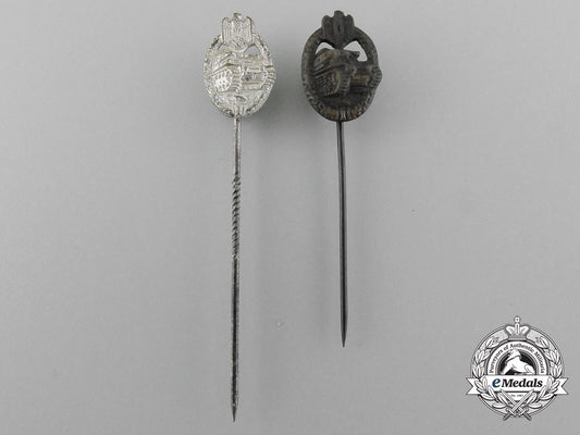 a_lot_of_two_miniature_panzer_badge_stickpins;_bronze_and_silver_grade_d_7291