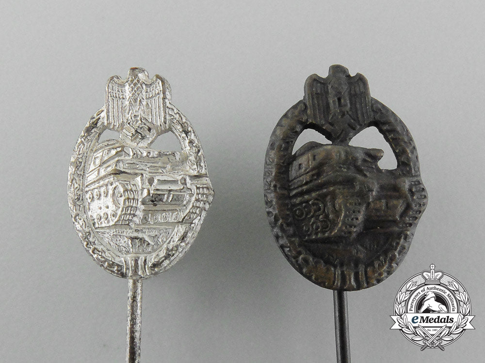 a_lot_of_two_miniature_panzer_badge_stickpins;_bronze_and_silver_grade_d_7292