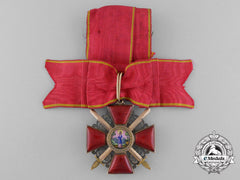 An Early & Fine Russian Imperial Order Of St. Anne With Swords; 3Rd Class In Gold
