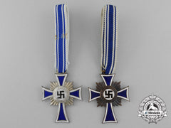 Germany, Third Reich. A Lot Of Two Mother’s Crosses; Silver And Bronze Grade