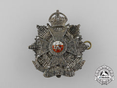 A First War British Border Regiment Officer's Cap Badge In Silver