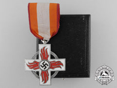 A German Fire Service Decoration; Second Class With Case