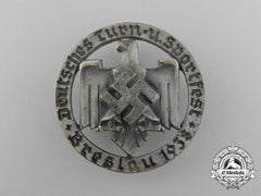 A Fine Quality 1938 Breslau German Gymnastics And Sports Celebration Badge By Robert Neff Of Berlin