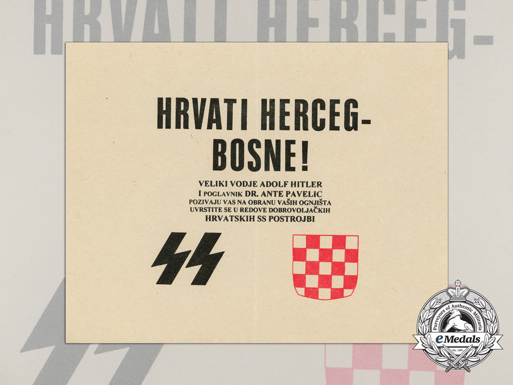 a_second_war_croatian-_bosnian_waffen-_ss_recruiting_pamphlet_d_7945