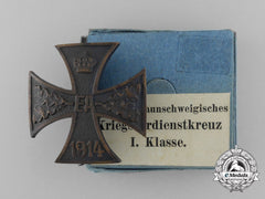 A 1914 Brunswick War Merit Cross; 1St Class With Rare Original Carton