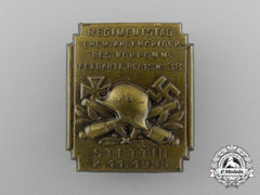 A 1935 Stettin Day Of The Veterans Of The Regiment Field Artillery Regiment 38 Badge