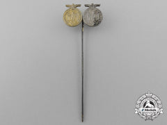 A Wehrmacht Four And Twelve Year Long Service Award Stickpin