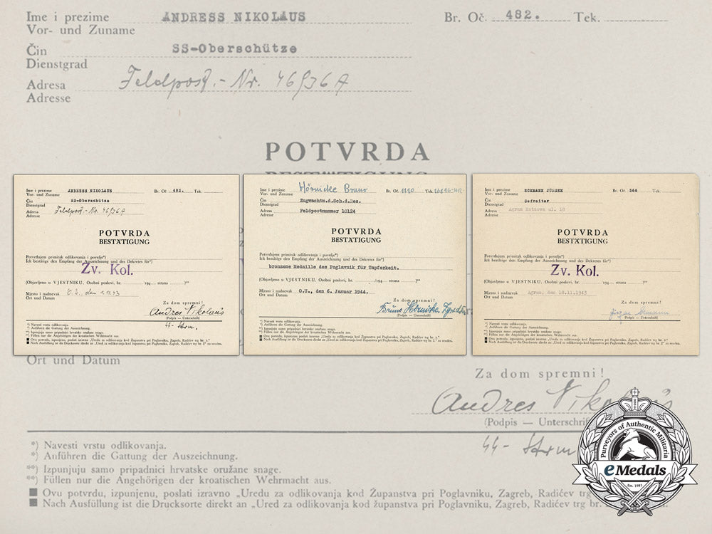 three_second_war_period_croatian_documents_confirming_the_award_received_d_8344