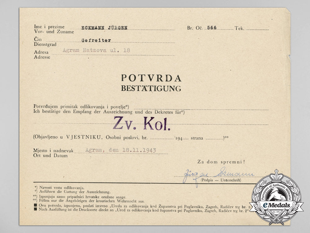 three_second_war_period_croatian_documents_confirming_the_award_received_d_8350