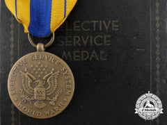 United States. A Selective Service System Service Medal With Case