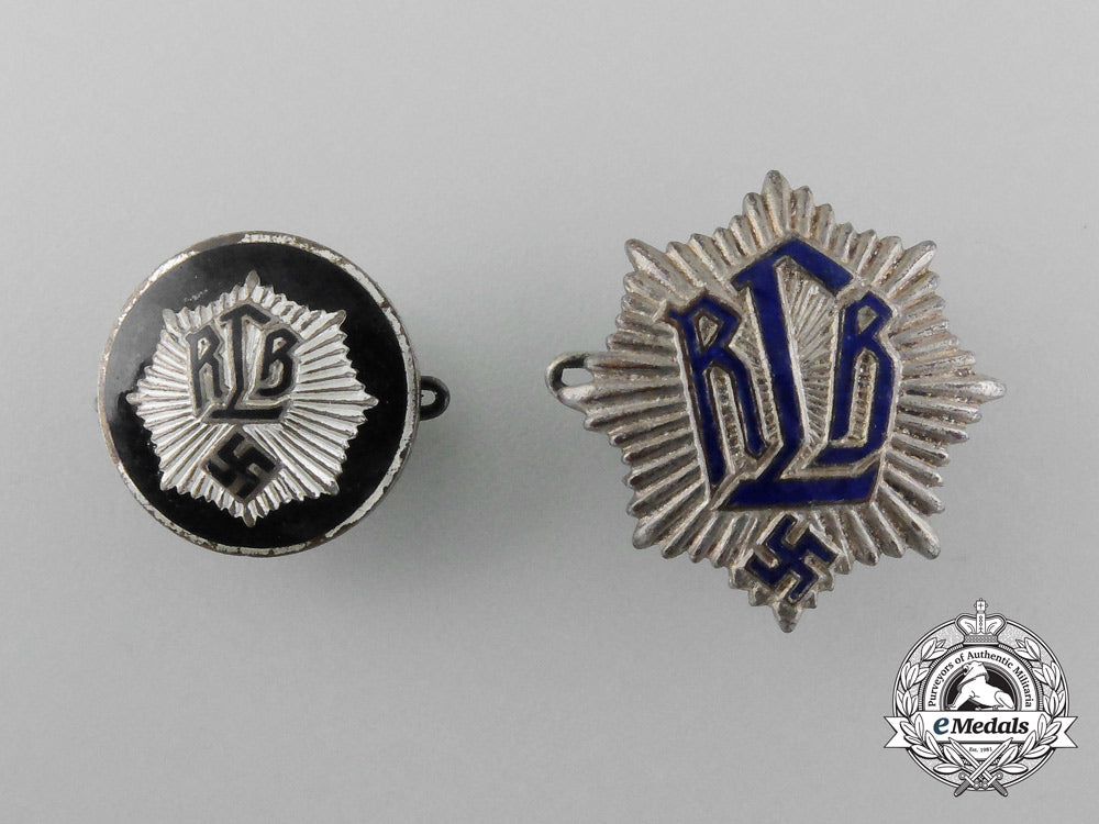 two_national_air_raid_protection_league"_luftschutz"(_reichsluftschutzbund=_rlb)_badges_d_8646