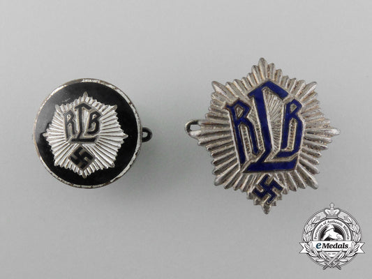two_national_air_raid_protection_league"_luftschutz"(_reichsluftschutzbund=_rlb)_badges_d_8646