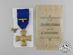 A 25-Year Wehrmacht Long Service Medal; 1St Class; In Its Original Packet Of Issue