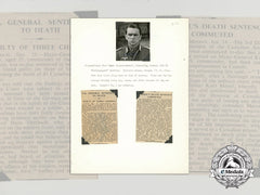 A Press Photo & Period Newspaper Articles On The Trial Ss-Brigadeführer Kurt Meyer