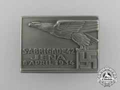 A Fine Quality 1934 Sa Brigade Jena/42 Rally Badge By Wernstein Jena