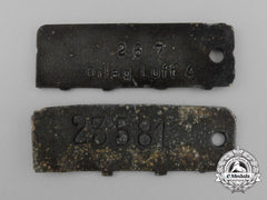 Germany, Third Reich. Two Pow Id Tags; Stalag Viii-C And Stalag Luft Iv