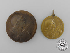 Two First War French Verdun Commemorative Medals