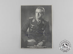 A Mint Signed Picture Postcard Of Luftwaffe Fighter Ace And Knight’s Cross Recipient Hermann Graf