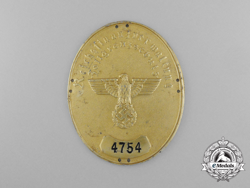 a_german_duty_administration_and_border_protection_badge;_numbered_d_9182