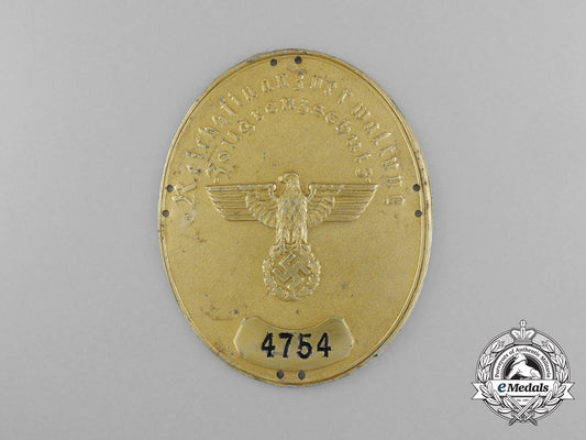 a_german_duty_administration_and_border_protection_badge;_numbered_d_9182